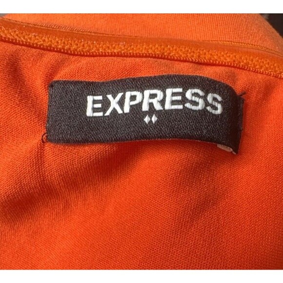 EXPRESS off-shoulder orange top side zip Spring Summer SZ SMALL *read* - Picture 5 of 13